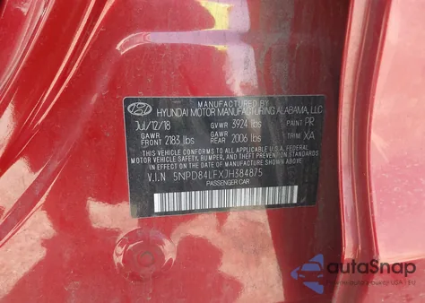 2018 Hyundai Elantra Value Edition from USA, damaged, VIN 5NPD84LFXJH384875